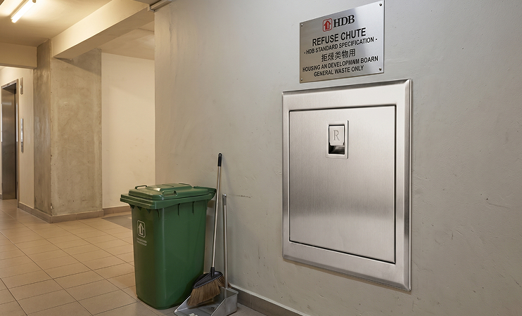 HDB corridor chute installed